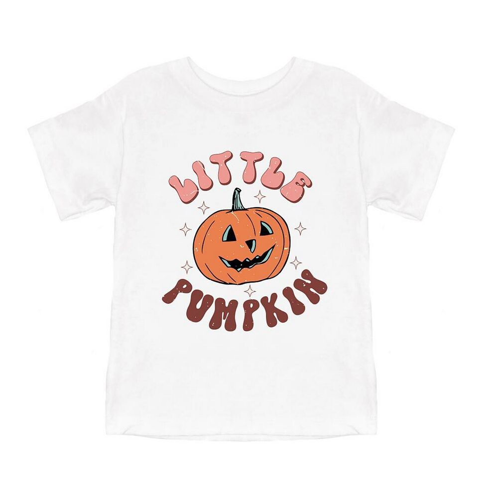 Молодежная футболка Little Pumpkin с короткими рукавами и рисунком в стиле ретро The Juniper Shop, белый
