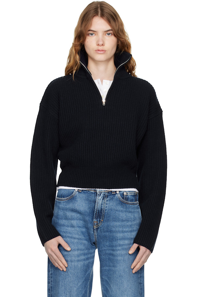 A.P.C. Свитер темно-синего цвета в крупную резинку
A.P.C. Свитер темно-синего цвета в крупную резинку