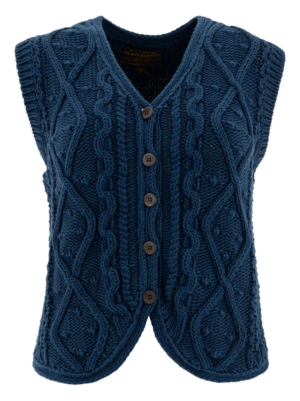 Жилет с пуговицами из трикотажного полотна Filson, синий
Жилет с пуговицами из трикотажного полотна Filson, синий