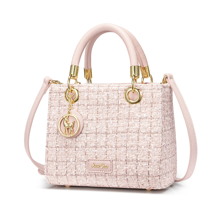 Шерстяная сумка-шоппер через плечо, кроссбоди, клатч обычная женская черная/белая/розовая JUST STAR, цвет вишневого цвета