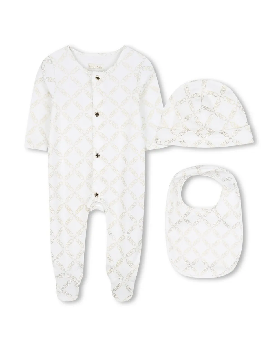 Детский комплект из трех частей из хлопка Michael Kors, белый
Детский комплект из трех частей из хлопка Michael Kors, белый