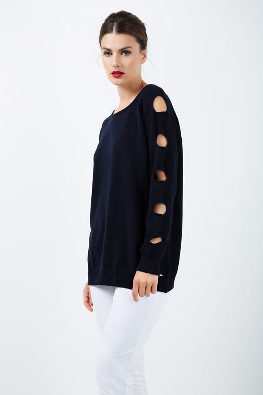 Синий свитер с кружевным узором Conquista, синий
Синий свитер с кружевным узором Conquista, синий