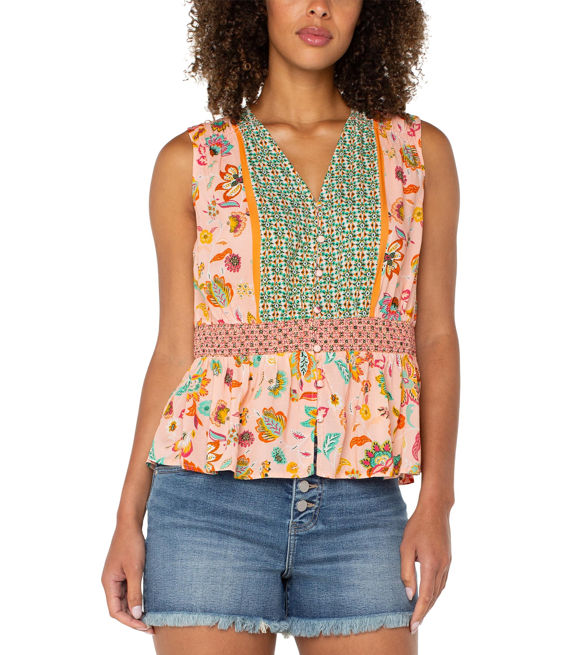 Топ Liverpool Los Angeles Sleeveless Woven Top With Smocked Waist, Pink Green Multi Floral
Топ Liverpool Los Angeles Sleeveless Woven Top With Smocked Waist, Pink Green Multi Floral