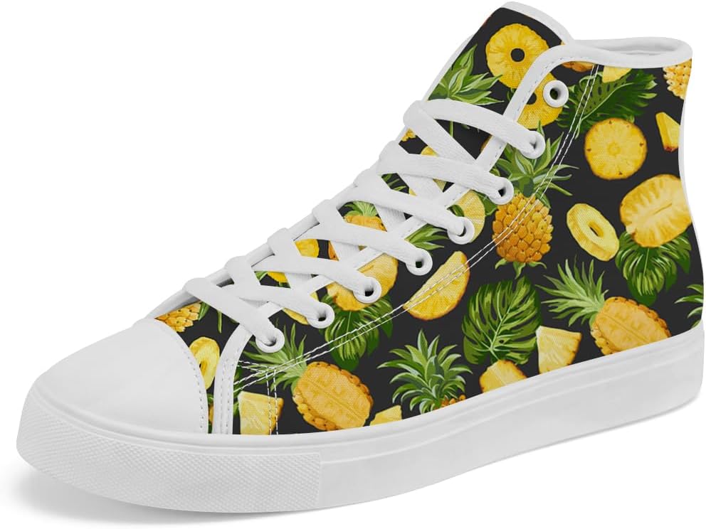 Женские и мужские высокие кеды с ананасом, тропические высокие кеды на шнуровке, повседневная обувь из холста для мужчин и женщин Chebing, черный/желтый
Женские и мужские высокие кеды с ананасом, тропические высокие кеды на шнуровке, повседневная обувь из холста для мужчин и женщин Chebing, черный/желтый