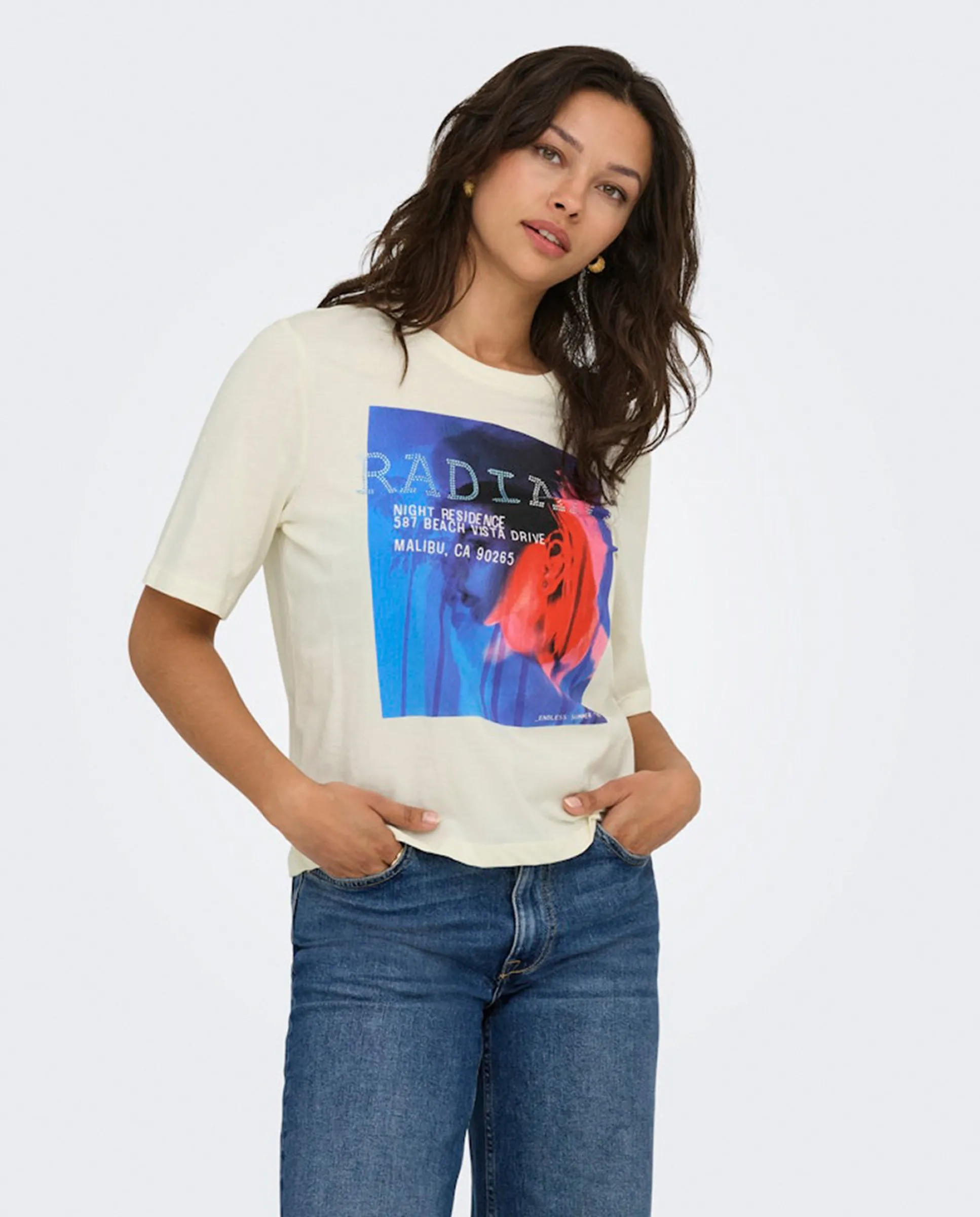 Женская футболка оверсайз с графическим принтом Only, синий
Женская футболка оверсайз с графическим принтом Only, синий