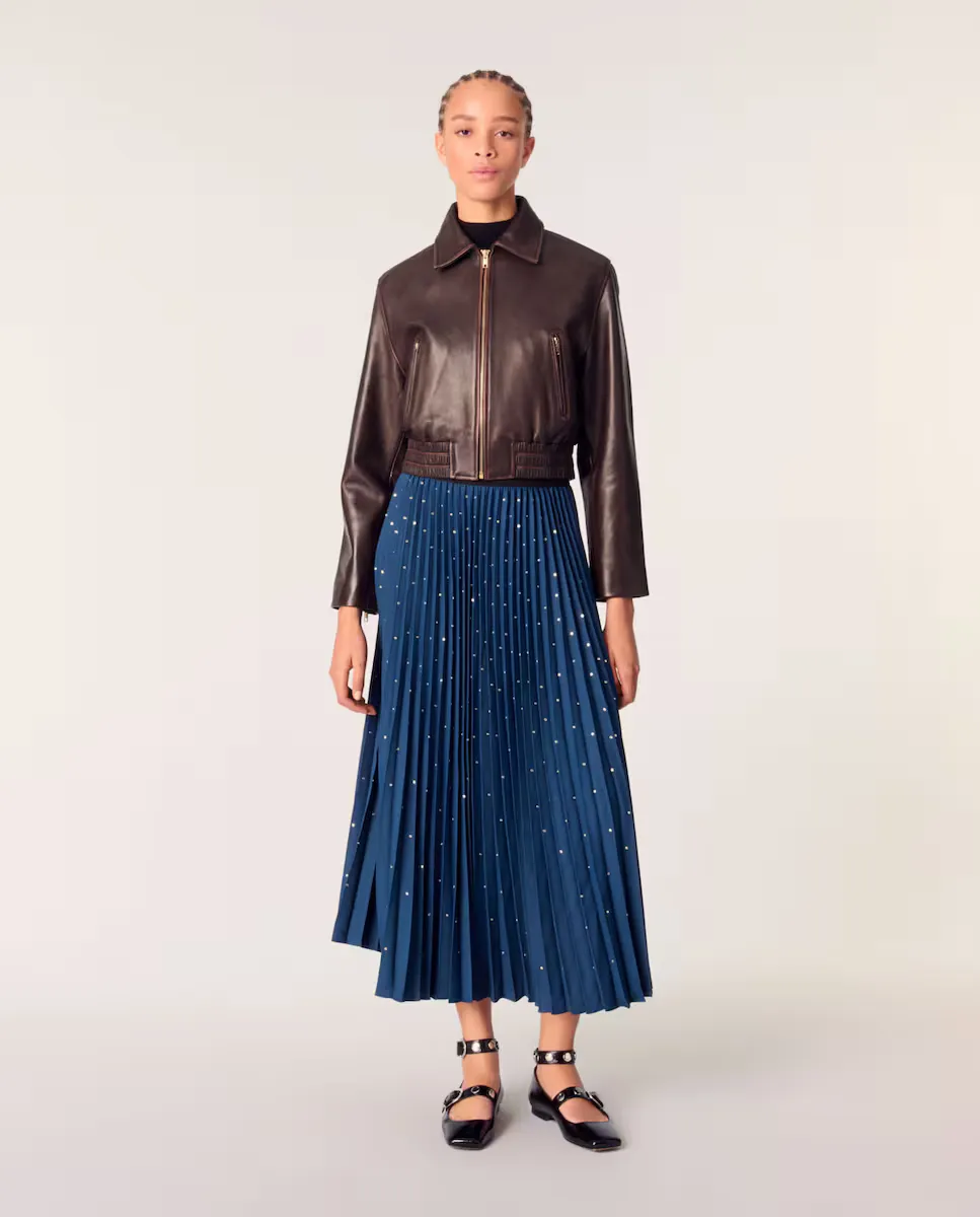 Длинная плиссированная юбка с заклепками Maje, синий
Длинная плиссированная юбка с заклепками Maje, синий