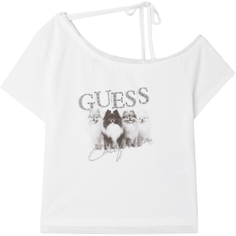 GUESS Футболка женская белая с асимметричным воротником, прямой крой, Белый, GUESS Футболка женская белая с асимметричным воротником, прямой крой
GUESS Футболка женская белая с асимметричным воротником, прямой крой, Белый, GUESS Футболка женская белая с асимметричным воротником, прямой крой
