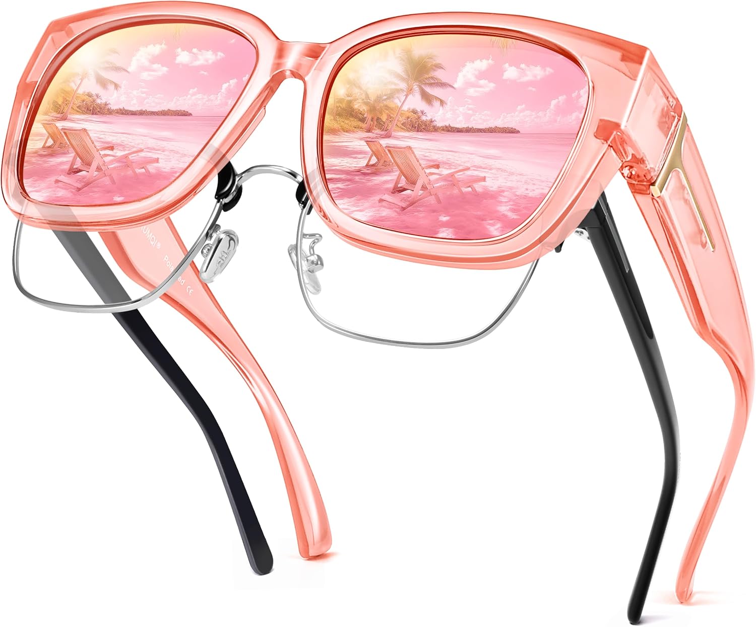 Поляризованные солнцезащитные очки URUMQI для женщин, надеваемые поверх обычных очков, с защитой UV400, обтекаемой формой и модными большими квадратными линзами, A13 Glossy Pink Frame/Pink Mirrored Lens
Поляризованные солнцезащитные очки URUMQI для женщин, надеваемые поверх обычных очков, с защитой UV400, обтекаемой формой и модными большими квадратными линзами, A13 Glossy Pink Frame/Pink Mirrored Lens