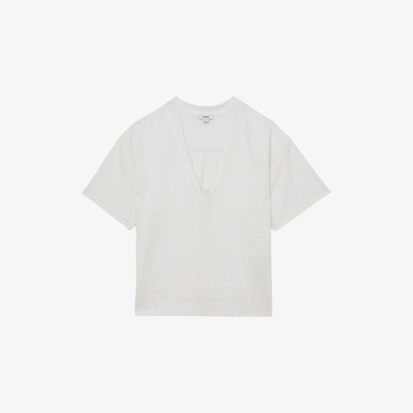 Футболка льняная Reiss Ember с V-образным вырезом, белый
Футболка льняная Reiss Ember с V-образным вырезом, белый