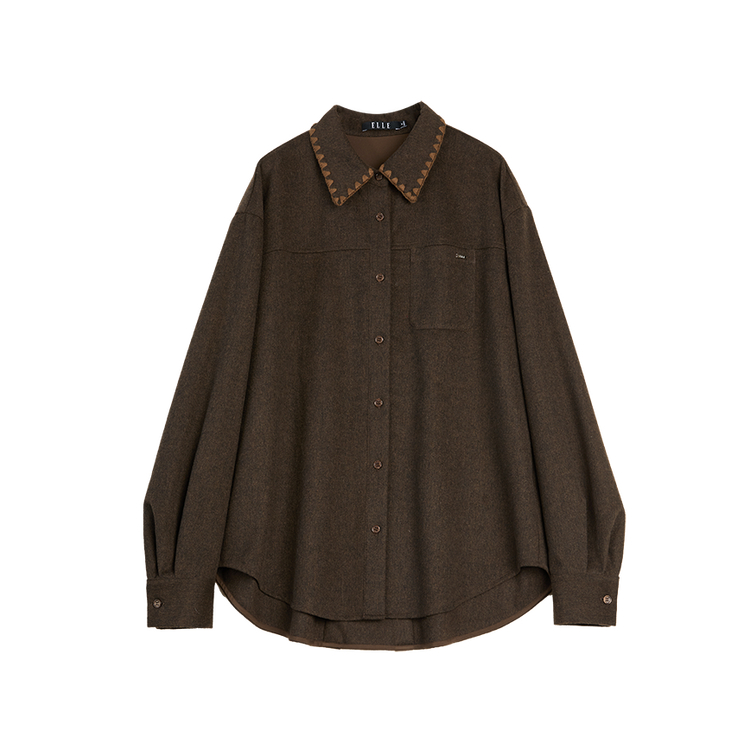ELLE Рубашка Women's Coffee Lapel Thickened
ELLE Рубашка Women's Coffee Lapel Thickened