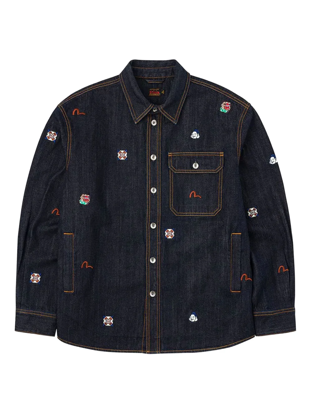 Рубашка с вышитым карманом Evisu, синий
Рубашка с вышитым карманом Evisu, синий