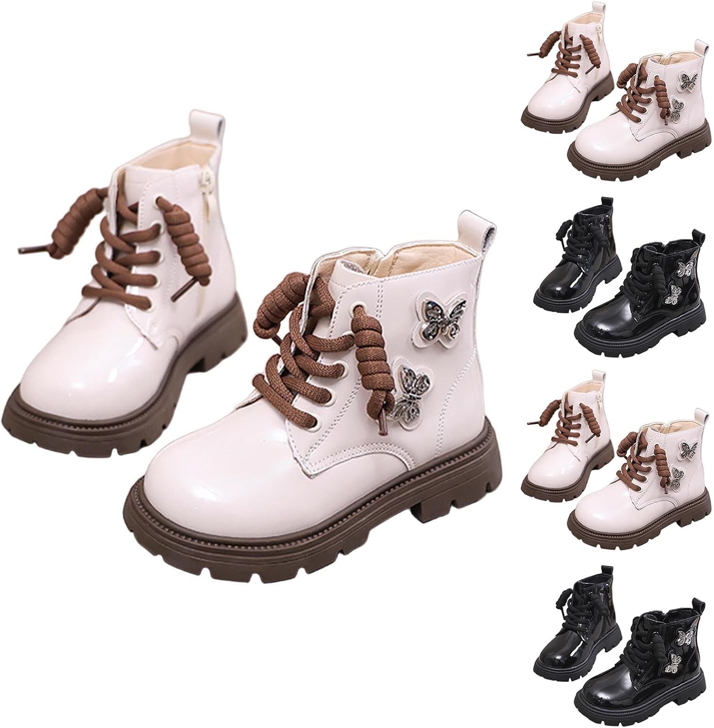 Детские модные ботинки на щиколотку с бабочкой, шнуровкой, милитаристского стиля, с массивным низким каблуком из искусственной кожи, с боковой молнией Generic, White
Детские модные ботинки на щиколотку с бабочкой, шнуровкой, милитаристского стиля, с массивным низким каблуком из искусственной кожи, с боковой молнией Generic, White