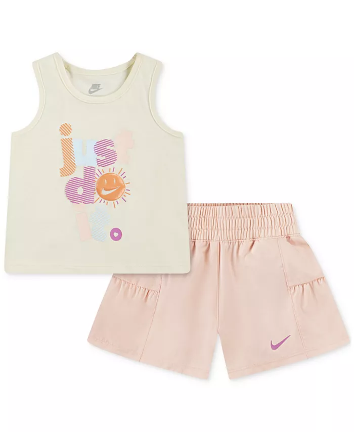 Детский комплект для девочки: майка Sunny Swoosh и шорты, 2 предмета Nike, розовый
Детский комплект для девочки: майка Sunny Swoosh и шорты, 2 предмета Nike, розовый