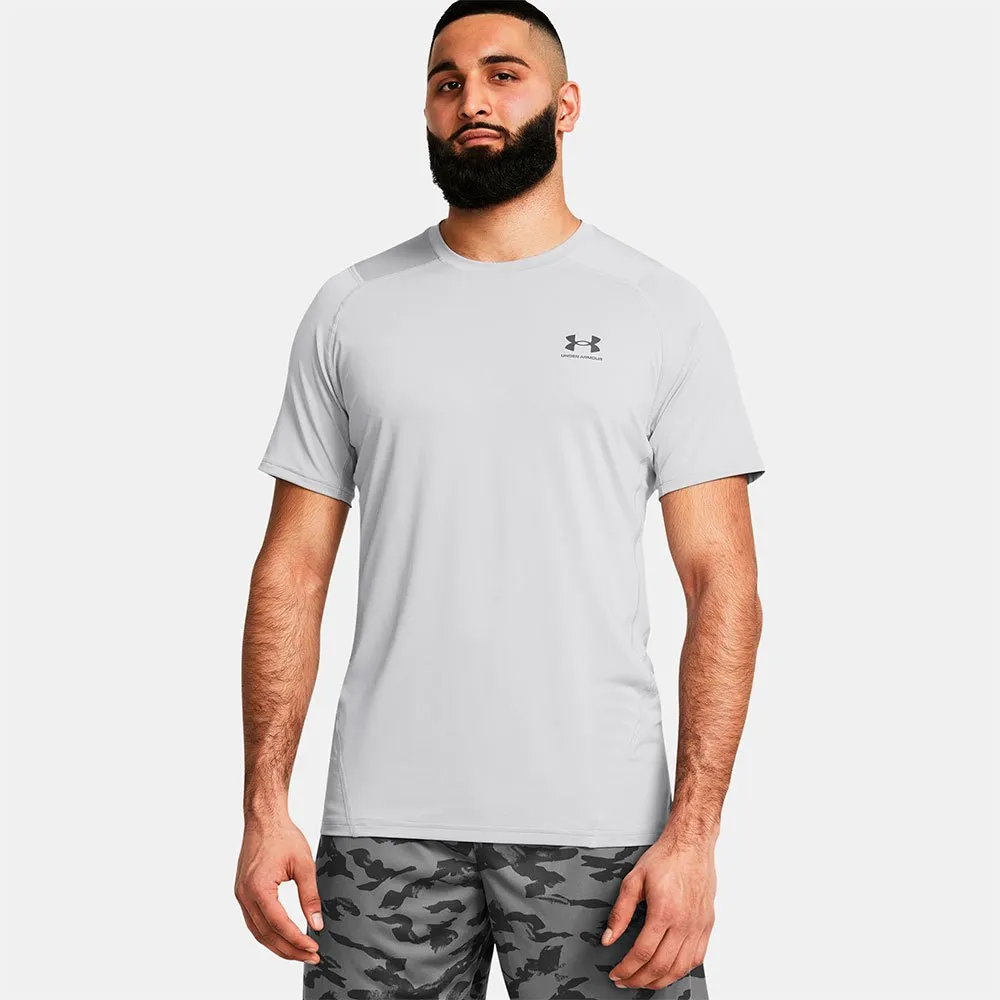 Футболка Under Armour HeatGear Armour Fitted Graphic, серый 
Футболка Under Armour HeatGear Armour Fitted Graphic, серый