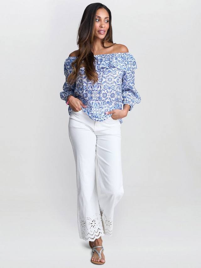 Emme топ с цветочным принтом без бретелей и воланами Gina Bacconi, Blue/White
Emme топ с цветочным принтом без бретелей и воланами Gina Bacconi, Blue/White