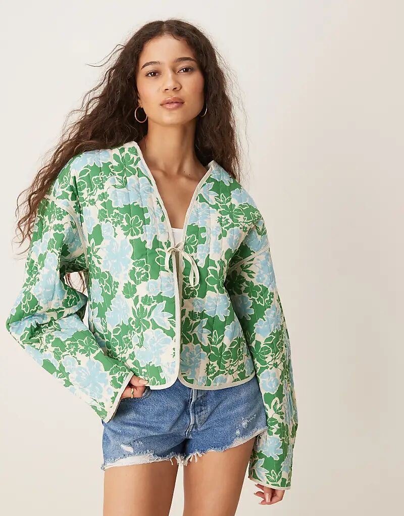 Стеганая куртка VILA с завязкой спереди, с синим и зеленым цветочным узором, Зеленый, Стеганая куртка VILA с завязкой спереди, с синим и зеленым цветочным узором
Стеганая куртка VILA с завязкой спереди, с синим и зеленым цветочным узором, Зеленый, Стеганая куртка VILA с завязкой спереди, с синим и зеленым цветочным узором