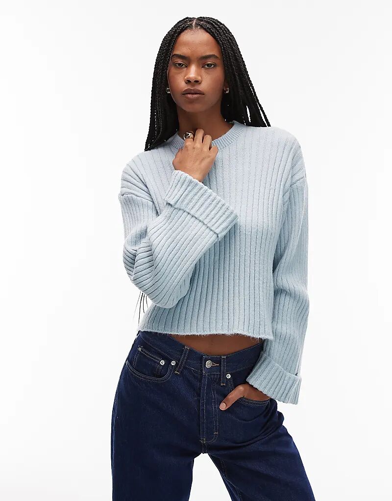 Вязаный джемпер ASOS DESIGN с отворотами синего цвета
Вязаный джемпер ASOS DESIGN с отворотами синего цвета