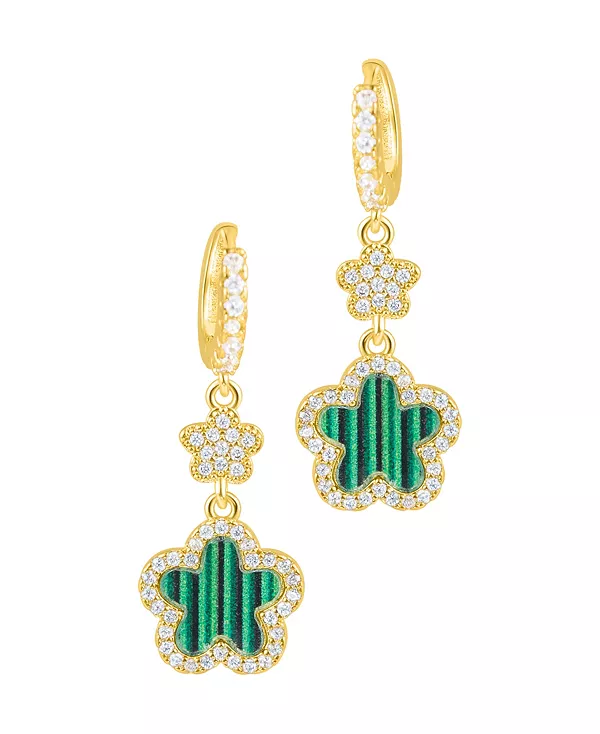 Серьги с белым клевером и золотыми фианитами Adornia, green
Серьги с белым клевером и золотыми фианитами Adornia, green