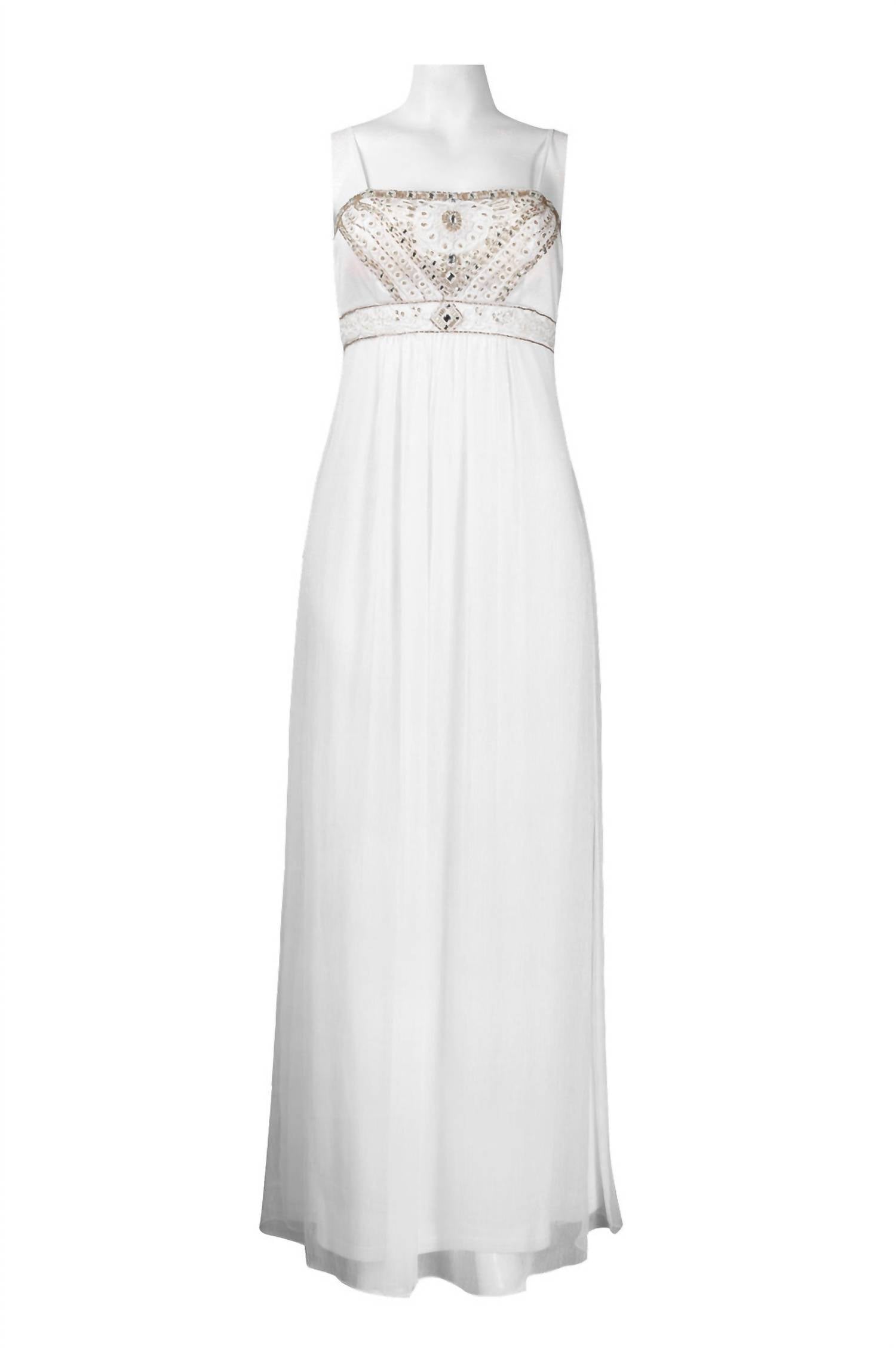 Вечернее платье с бисером и спагетти-нитью белого цвета Suewong
Вечернее платье с бисером и спагетти-нитью белого цвета Suewong