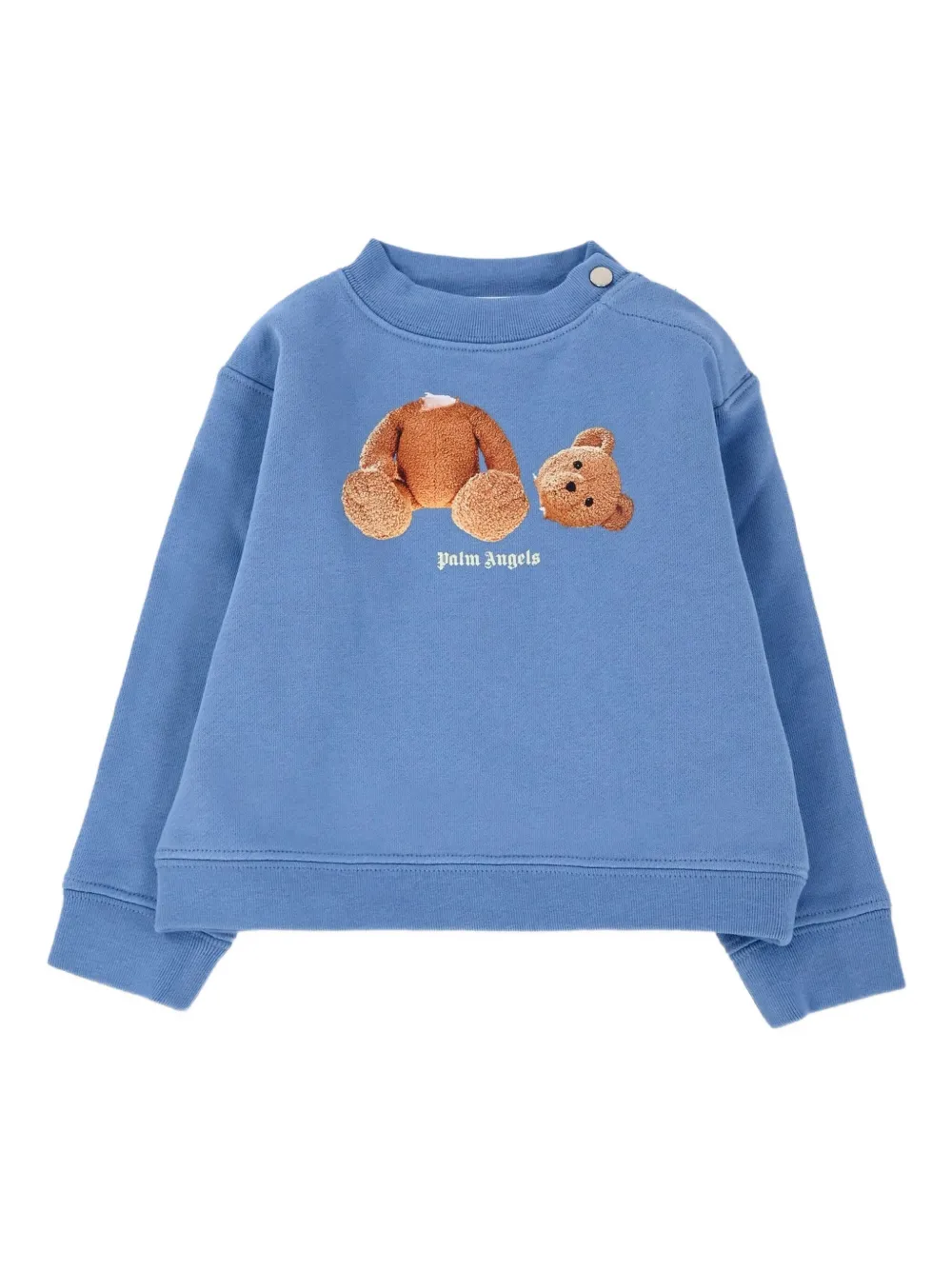 Толстовка с круглым вырезом и принтом Palm Angels Kids, синий 
Толстовка с круглым вырезом и принтом Palm Angels Kids, синий
