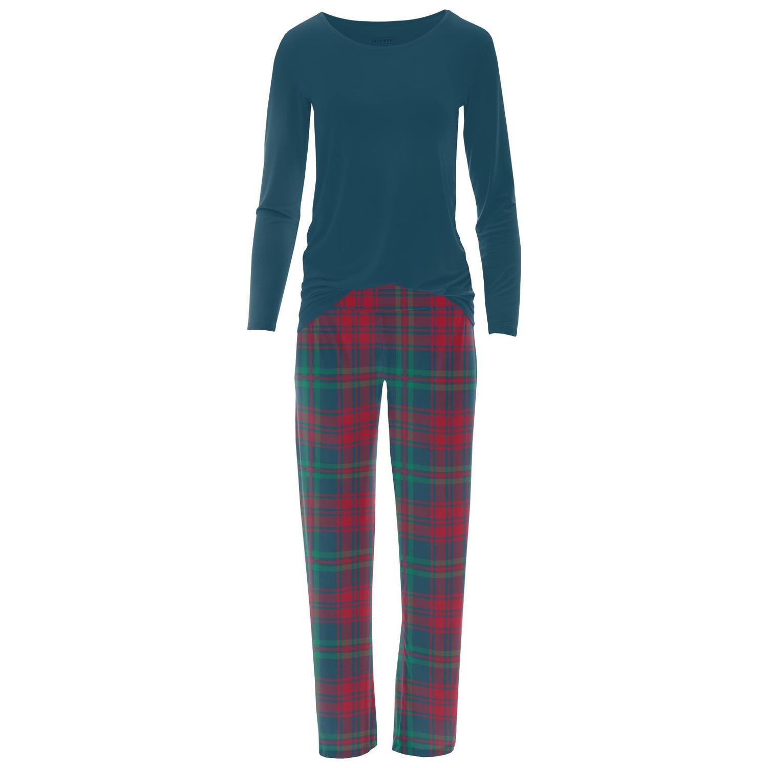 Женский комплект из футболки с длинным рукавом и пижамных штанов в клетку с павлиньими глазами KICKEE, цвет peacock plaid
Женский комплект из футболки с длинным рукавом и пижамных штанов в клетку с павлиньими глазами KICKEE, цвет peacock plaid