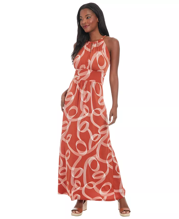 Женское макси-платье с принтом на бретелях из джерси London Times, коричневый
Женское макси-платье с принтом на бретелях из джерси London Times, коричневый