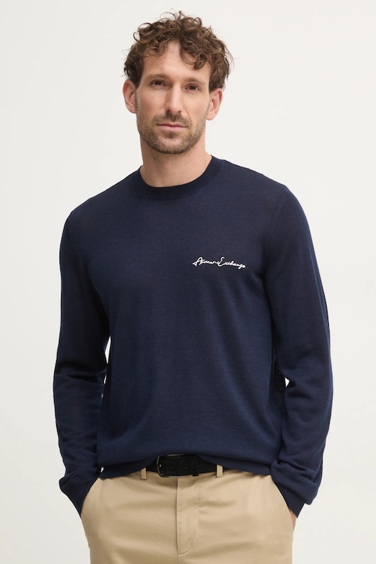 Шерстяной свитер Armani Exchange, темно-синий
Шерстяной свитер Armani Exchange, темно-синий