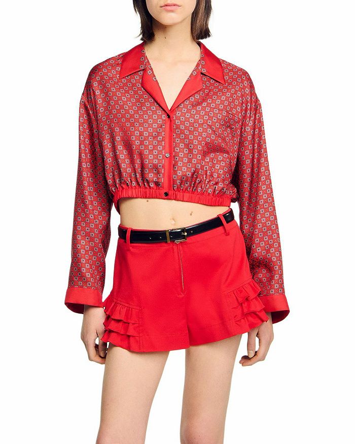 Рубашка с принтом в виде шарфа Sandro, красный 
Рубашка с принтом в виде шарфа Sandro, красный