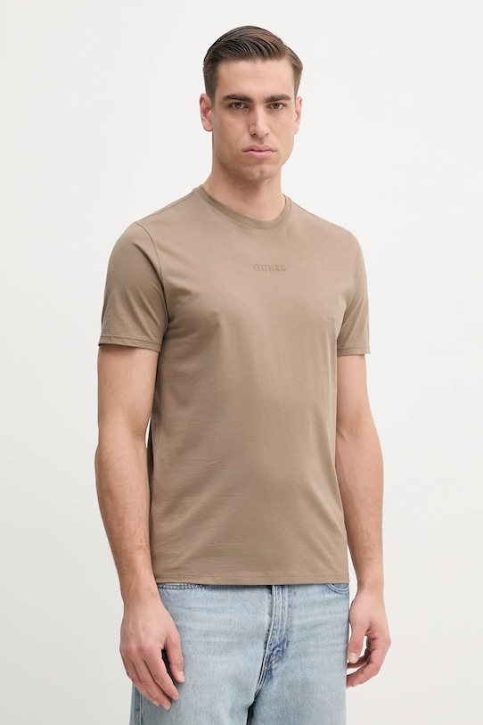 Хлопковая футболка Guess, коричневый
Хлопковая футболка Guess, коричневый