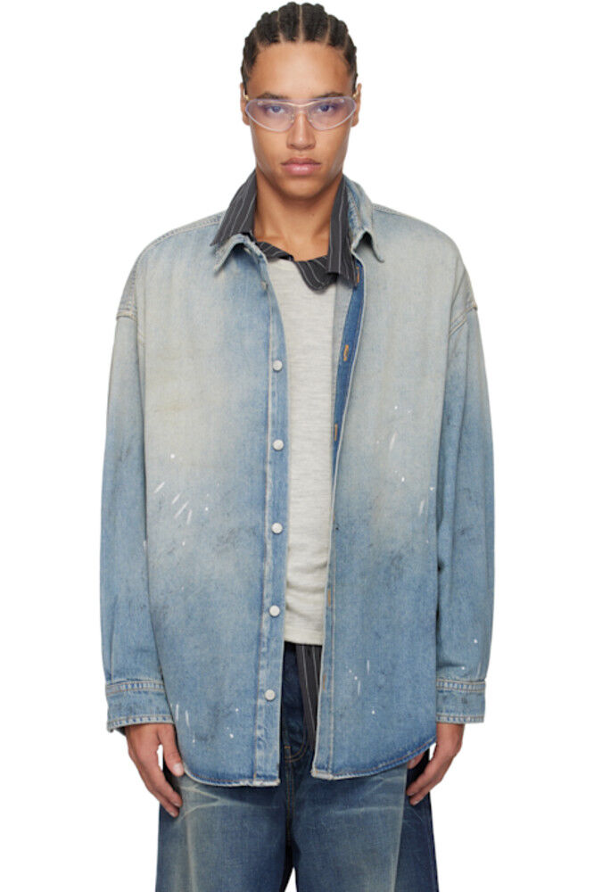 Синяя джинсовая рубашка на пуговицах Acne Studios
Синяя джинсовая рубашка на пуговицах Acne Studios