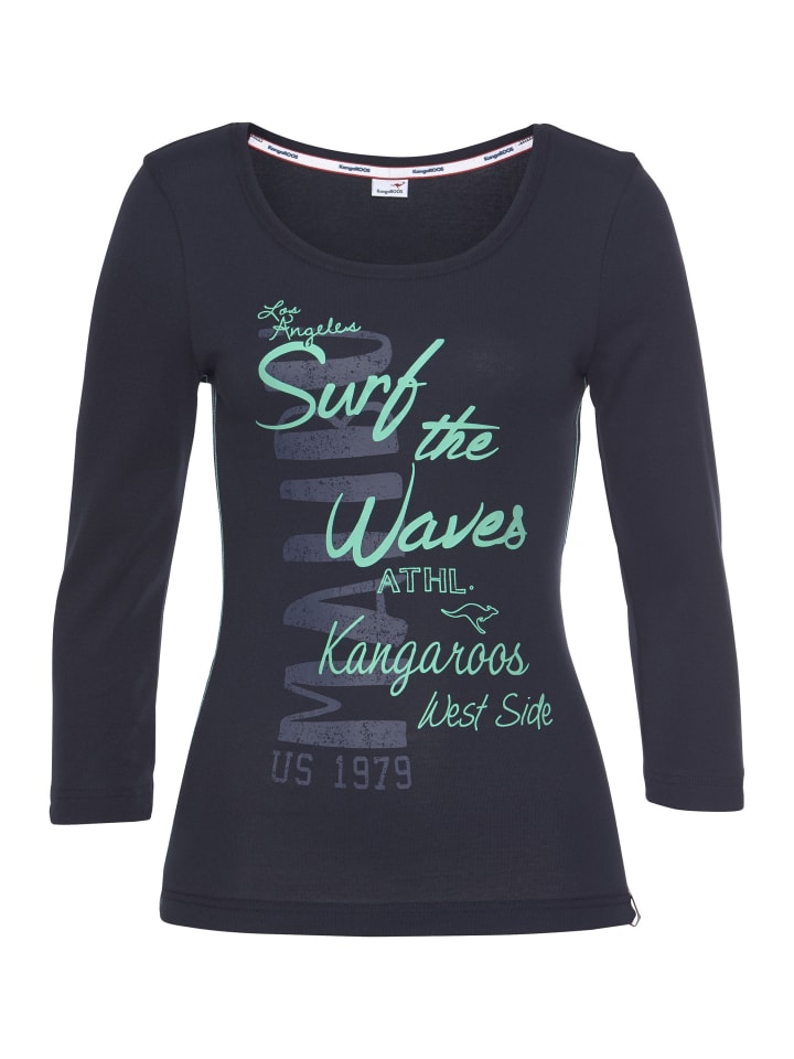 Рубашка с рукавами 3/4 темно-синего цвета Kangaroos
Рубашка с рукавами 3/4 темно-синего цвета Kangaroos