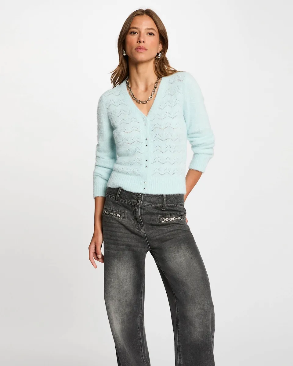 Женский кардиган с длинным рукавом Morgan, светло-голубой
Женский кардиган с длинным рукавом Morgan, светло-голубой