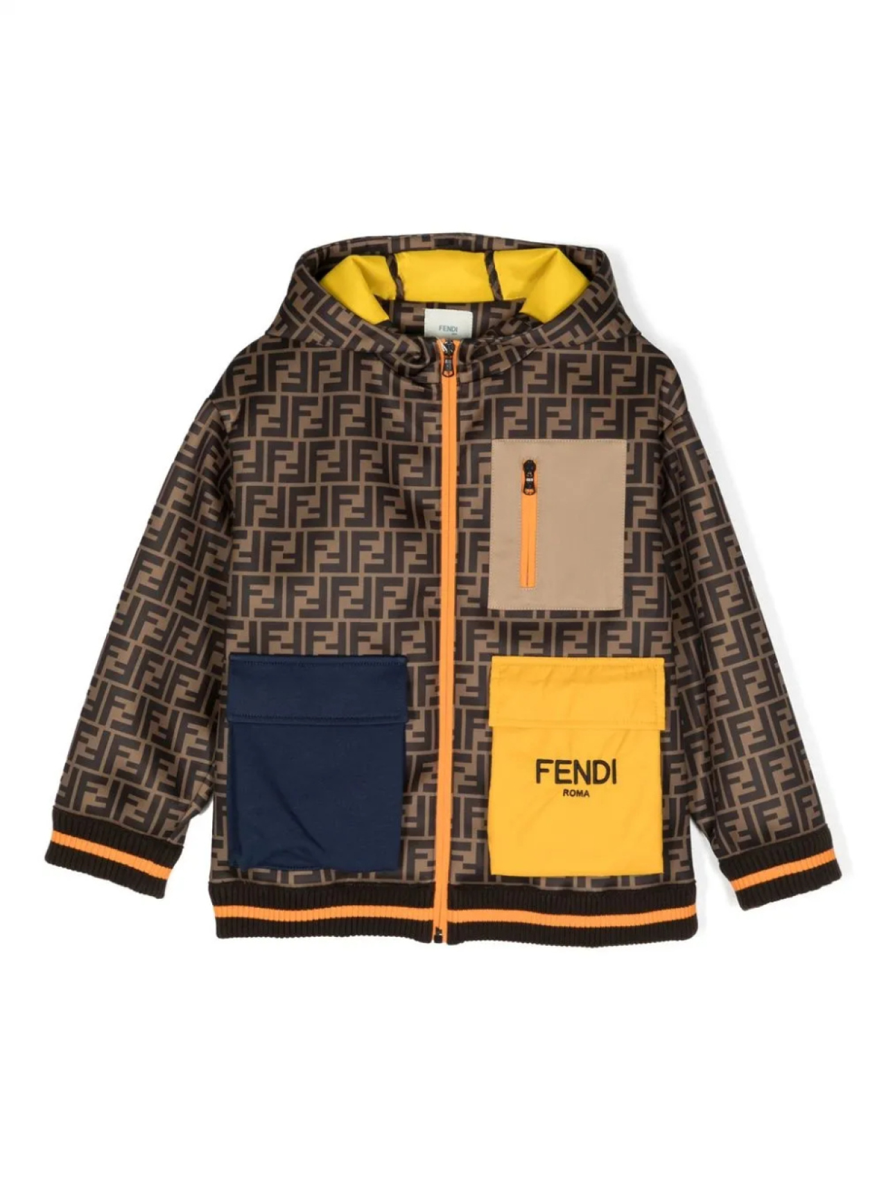 Куртка с капюшоном и монограммой Fendi Kids, коричневый
Куртка с капюшоном и монограммой Fendi Kids, коричневый