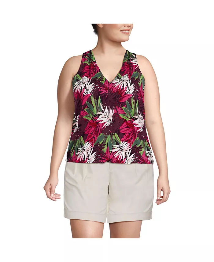 Легкий трикотажный топ-блузон большого размера с V-образным вырезом Lands' End, розовый
Легкий трикотажный топ-блузон большого размера с V-образным вырезом Lands' End, розовый