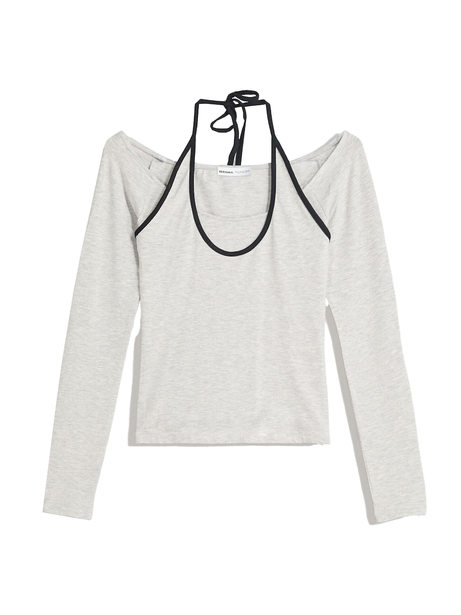 Рубашка Bershka, светло-серый
Рубашка Bershka, светло-серый