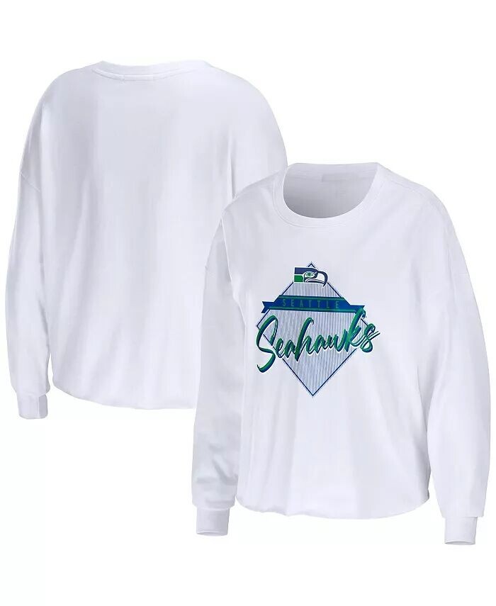 Белая женская укороченная футболка с длинным рукавом Seattle Seahawks Domestic Wear By Erin Andrews, белый
Белая женская укороченная футболка с длинным рукавом Seattle Seahawks Domestic Wear By Erin Andrews, белый