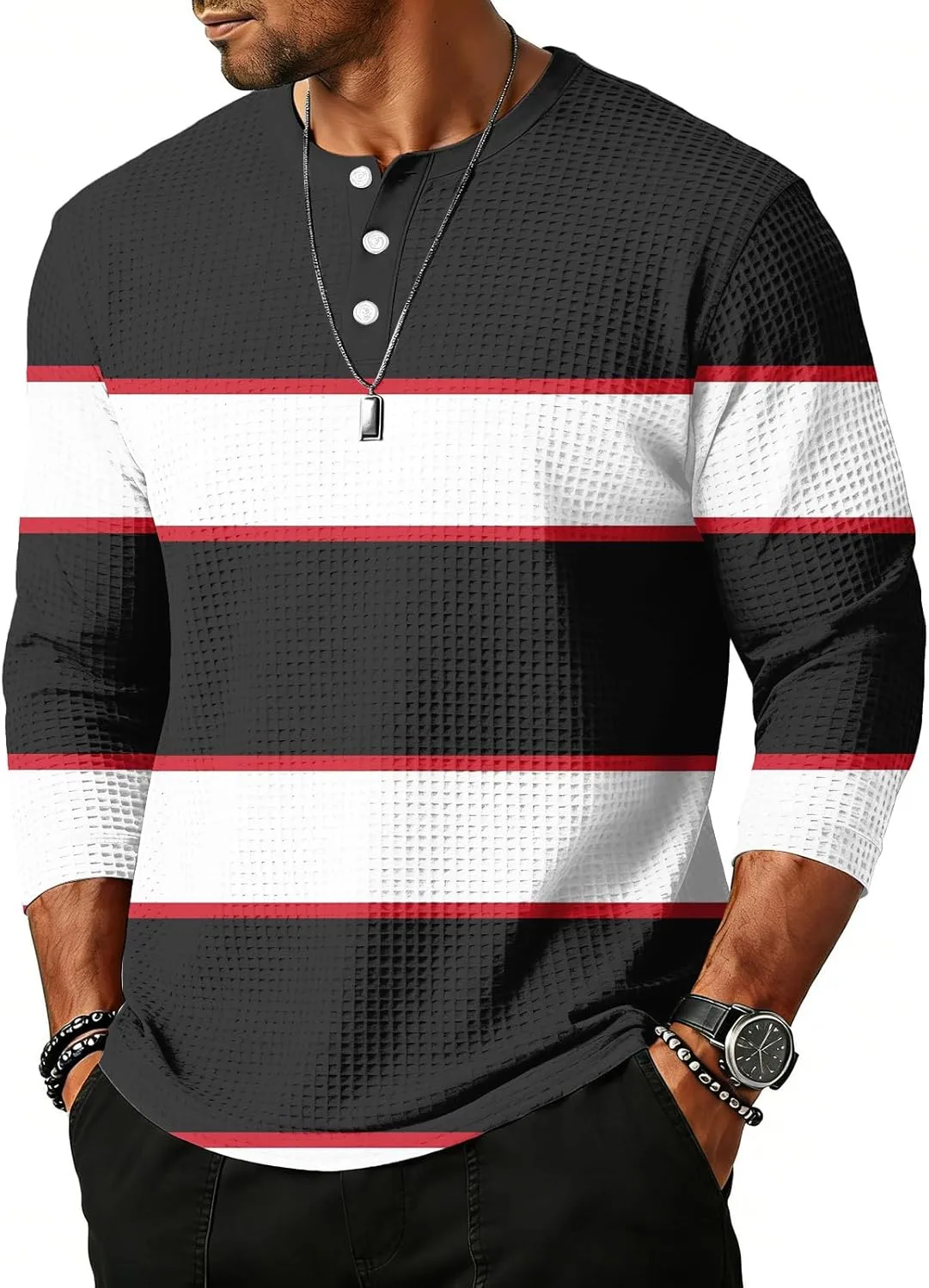 WENKOMG1 мужская бейсболка с полосками и воротником хенли, 3/4 рукава, S-2XL
WENKOMG1 мужская бейсболка с полосками и воротником хенли, 3/4 рукава, S-2XL