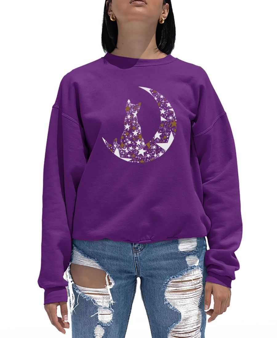 Женская толстовка с круглым вырезом и надписью "Кот сидит на луне" LA Pop Art, Purple
Женская толстовка с круглым вырезом и надписью "Кот сидит на луне" LA Pop Art, Purple