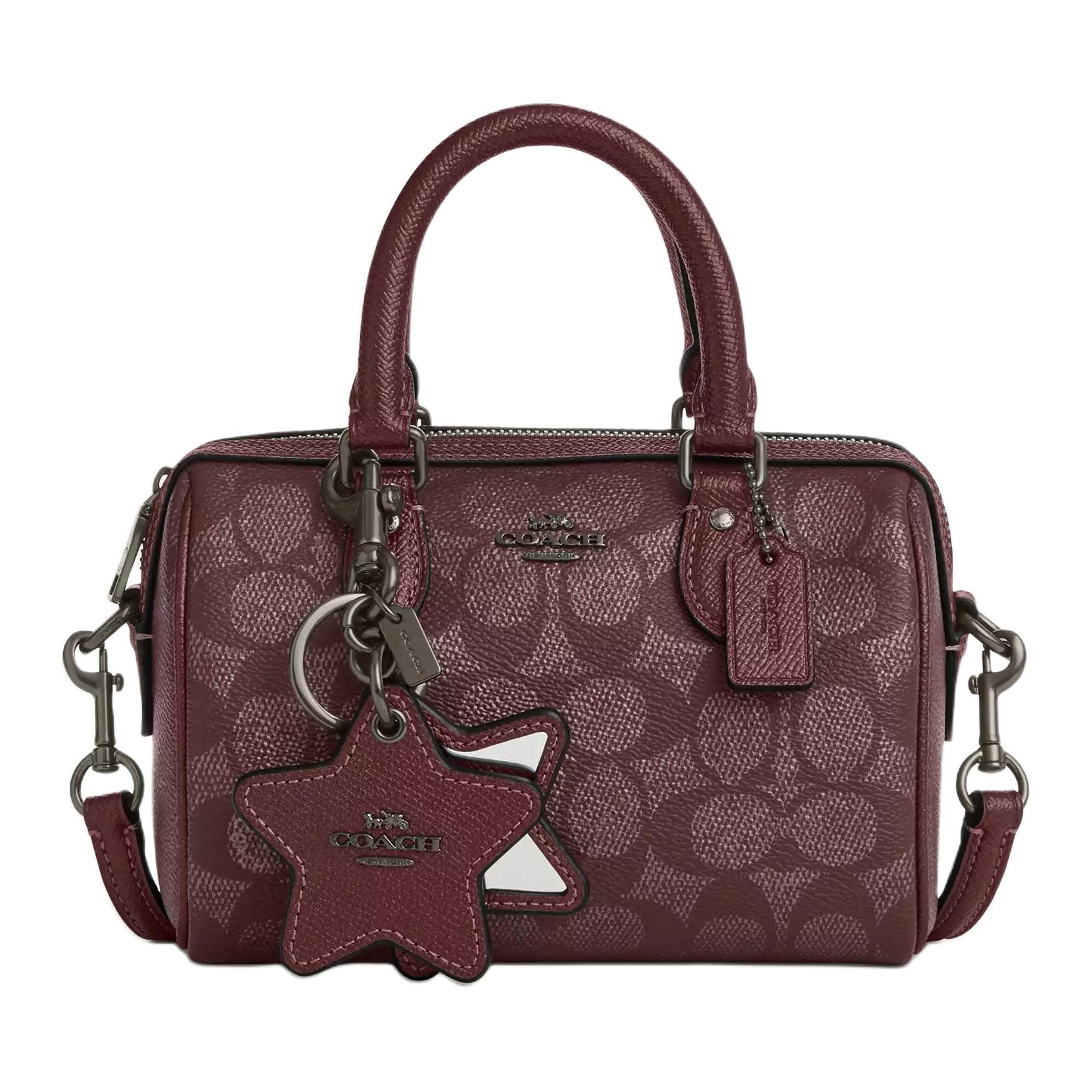 Коучи Мини Женская Сумка Через Плечо из Покрытого Холста Двойная Рукоятка Винного Цвета
Коучи Мини Женская Сумка Через Плечо из Покрытого Холста Двойная Рукоятка Винного Цвета