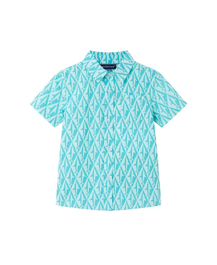 Детская рубашка для мальчиков с принтом акулы Aqua Geo Shark Andy & Evan, синий
Детская рубашка для мальчиков с принтом акулы Aqua Geo Shark Andy & Evan, синий