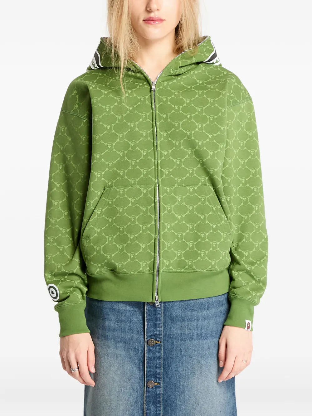 Худи College Monogram Shark на молнии A Bathing Ape, зеленый
Худи College Monogram Shark на молнии A Bathing Ape, зеленый