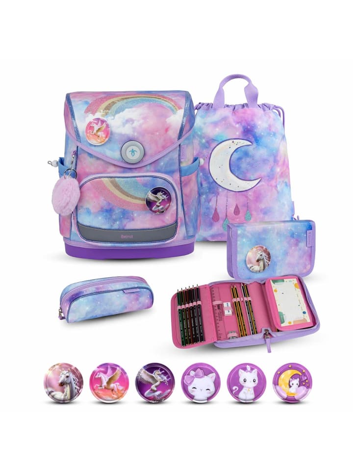 Belmil Набор из 6 предметов: Премиум-школьный рюкзак Compact Plus Moonlight фиолетового цвета, размеры: В37хД30,5хГ19 см
Belmil Набор из 6 предметов: Премиум-школьный рюкзак Compact Plus Moonlight фиолетового цвета, размеры: В37хД30,5хГ19 см