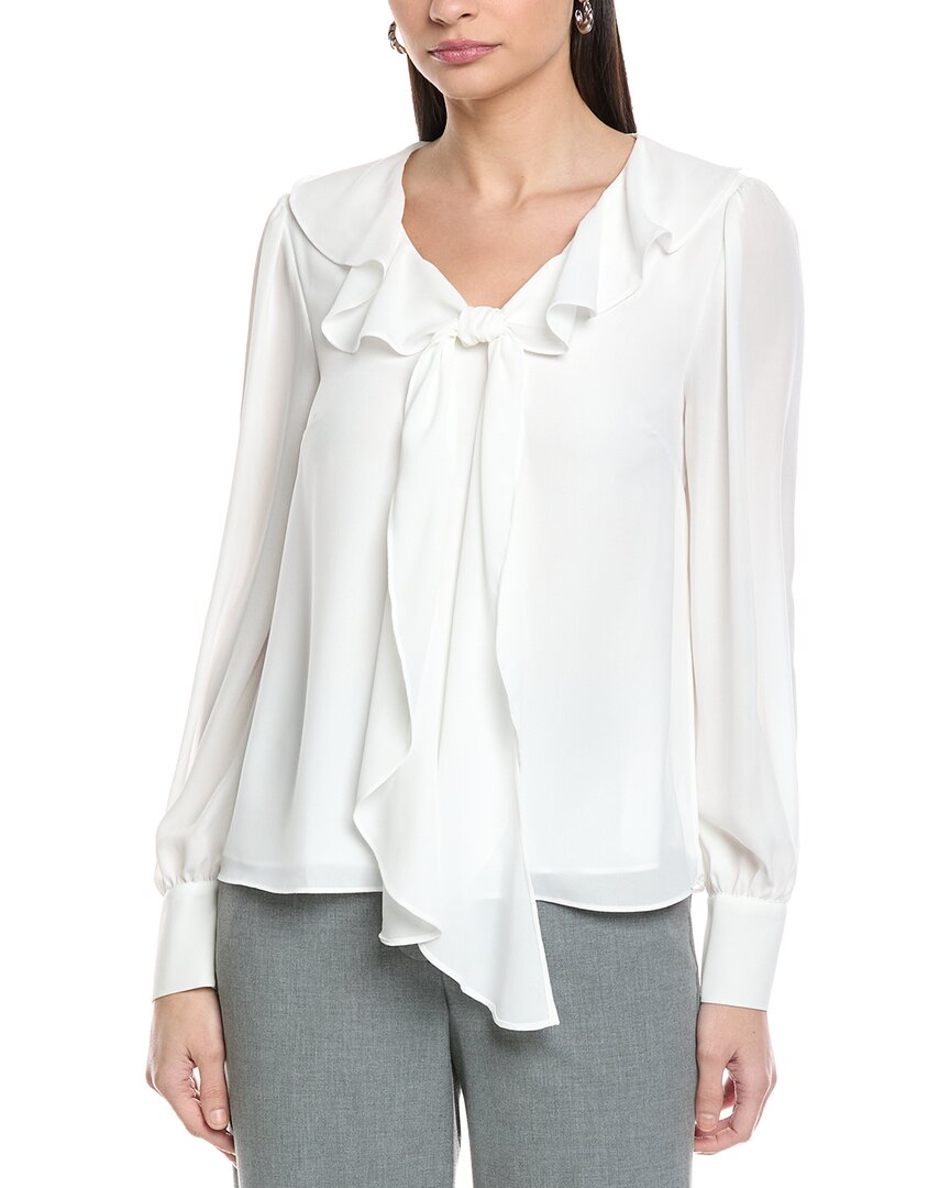 Топ CeCe с оборками и V-образным вырезом, белый
Топ CeCe с оборками и V-образным вырезом, белый