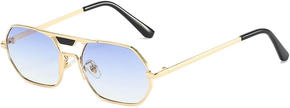 Популярные модные женские солнцезащитные очки с двойной перемычкой, многоугольными и квадратными металлическими линзами, ретро-градиентные, с защитой от УФ-излучения UV400, модные мужские очки TVTBBVV, Golden Blue Gradient
Популярные модные женские солнцезащитные очки с двойной перемычкой, многоугольными и квадратными металлическими линзами, ретро-градиентные, с защитой от УФ-излучения UV400, модные мужские очки TVTBBVV, Golden Blue Gradient