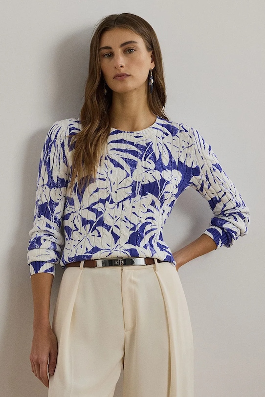 Хлопковый свитер Lauren Ralph Lauren, белый 
Хлопковый свитер Lauren Ralph Lauren, белый