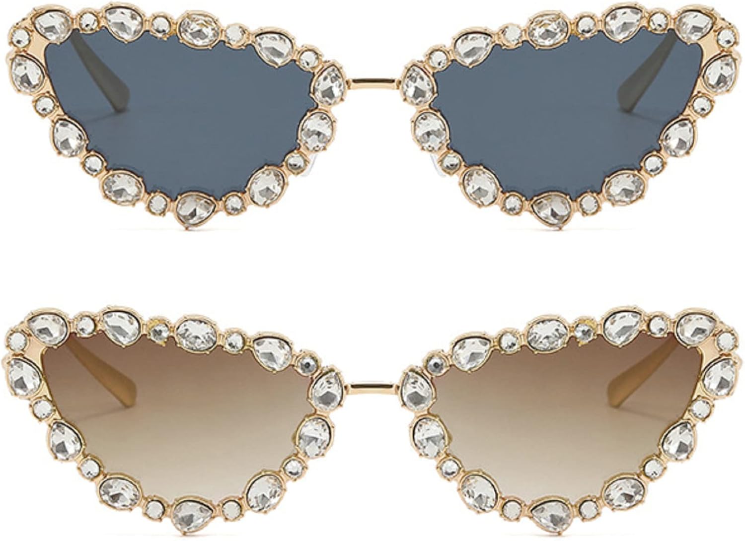 Ретро-солнцезащитные очки «кошачий глаз» со стразами, винтажная металлическая оправа, бриллиантовые очки, блестящие солнцезащитные очки для женщин и девушек для вечеринок mincl, 2pcs-gold Gray&brown
Ретро-солнцезащитные очки «кошачий глаз» со стразами, винтажная металлическая оправа, бриллиантовые очки, блестящие солнцезащитные очки для женщин и девушек для вечеринок mincl, 2pcs-gold Gray&brown