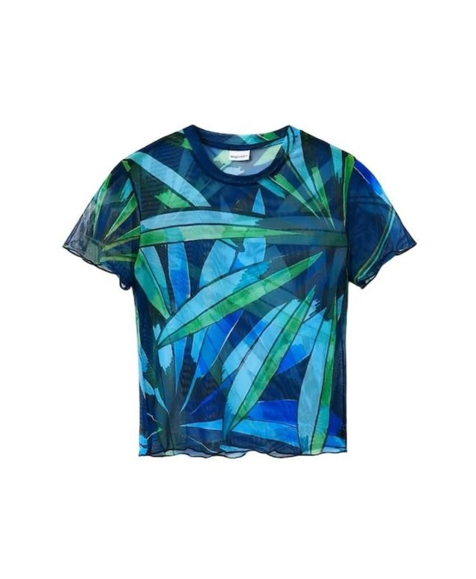 Синяя футболка с короткими рукавами и принтом Desigual, синий
Синяя футболка с короткими рукавами и принтом Desigual, синий