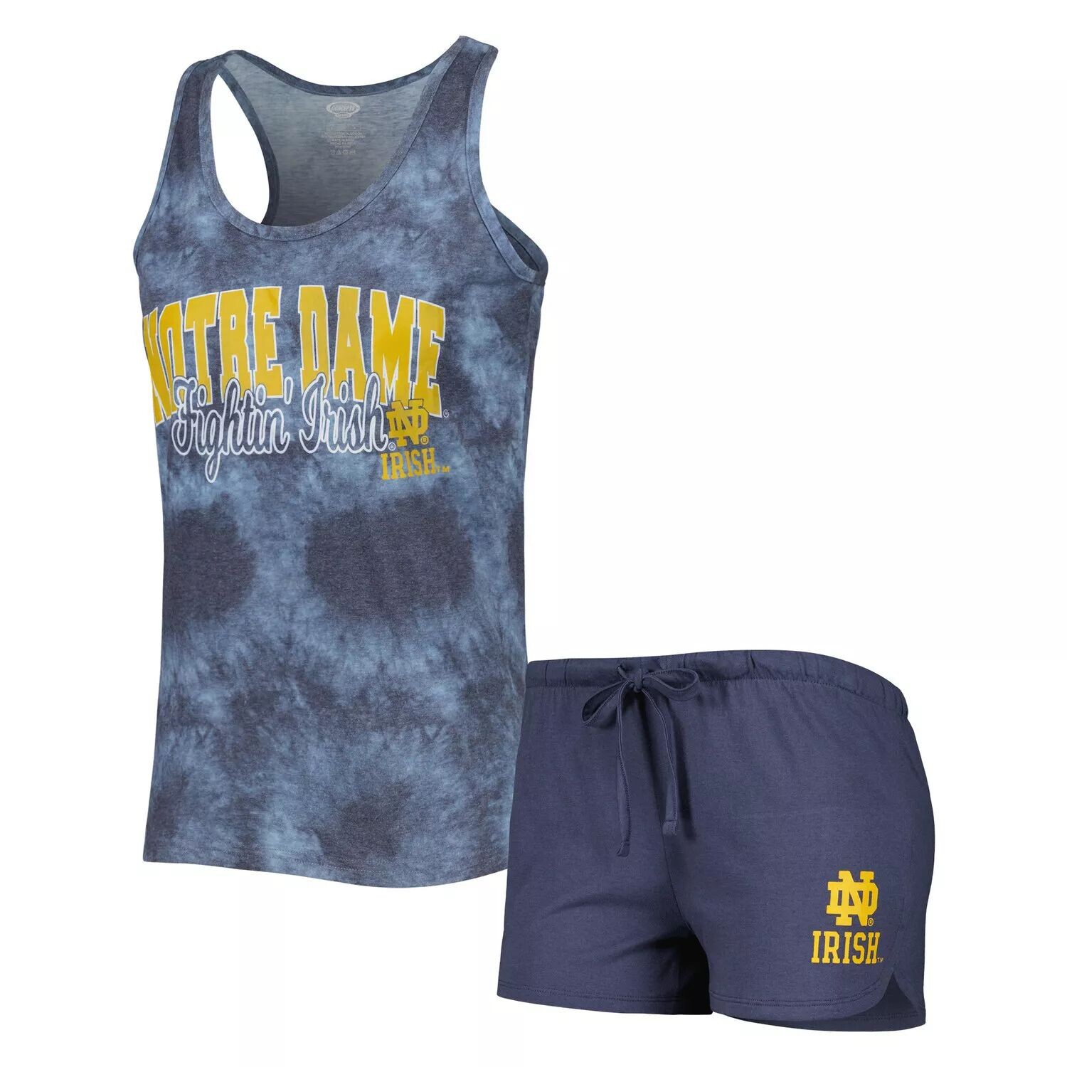 Женский комплект для сна с майкой и шортами Concepts Sport Navy Notre Dame Fighting Irish Billboard Tie Dye
Женский комплект для сна с майкой и шортами Concepts Sport Navy Notre Dame Fighting Irish Billboard Tie Dye
