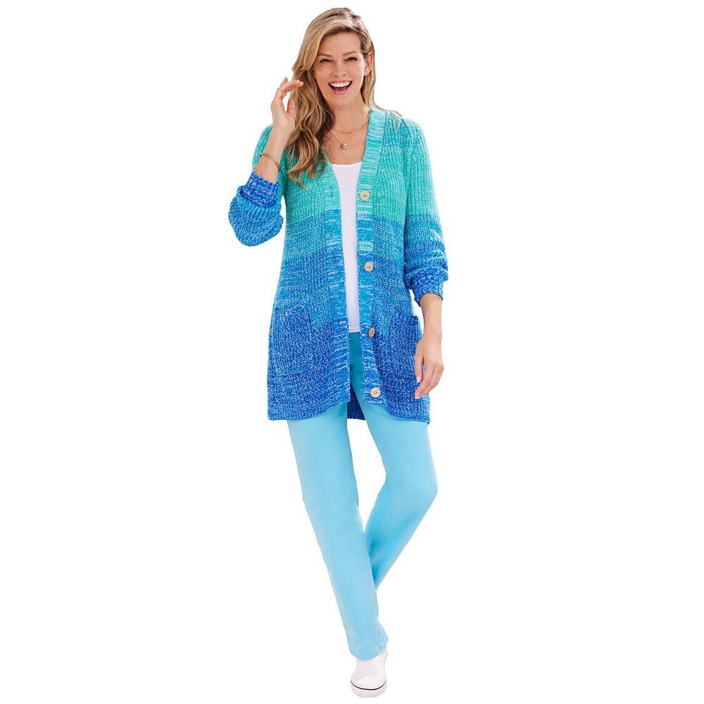 Женщина в женском кардигане с омбре-шейкером больших размеров Woman Within, цвет Bright Cobalt Ombre
Женщина в женском кардигане с омбре-шейкером больших размеров Woman Within, цвет Bright Cobalt Ombre