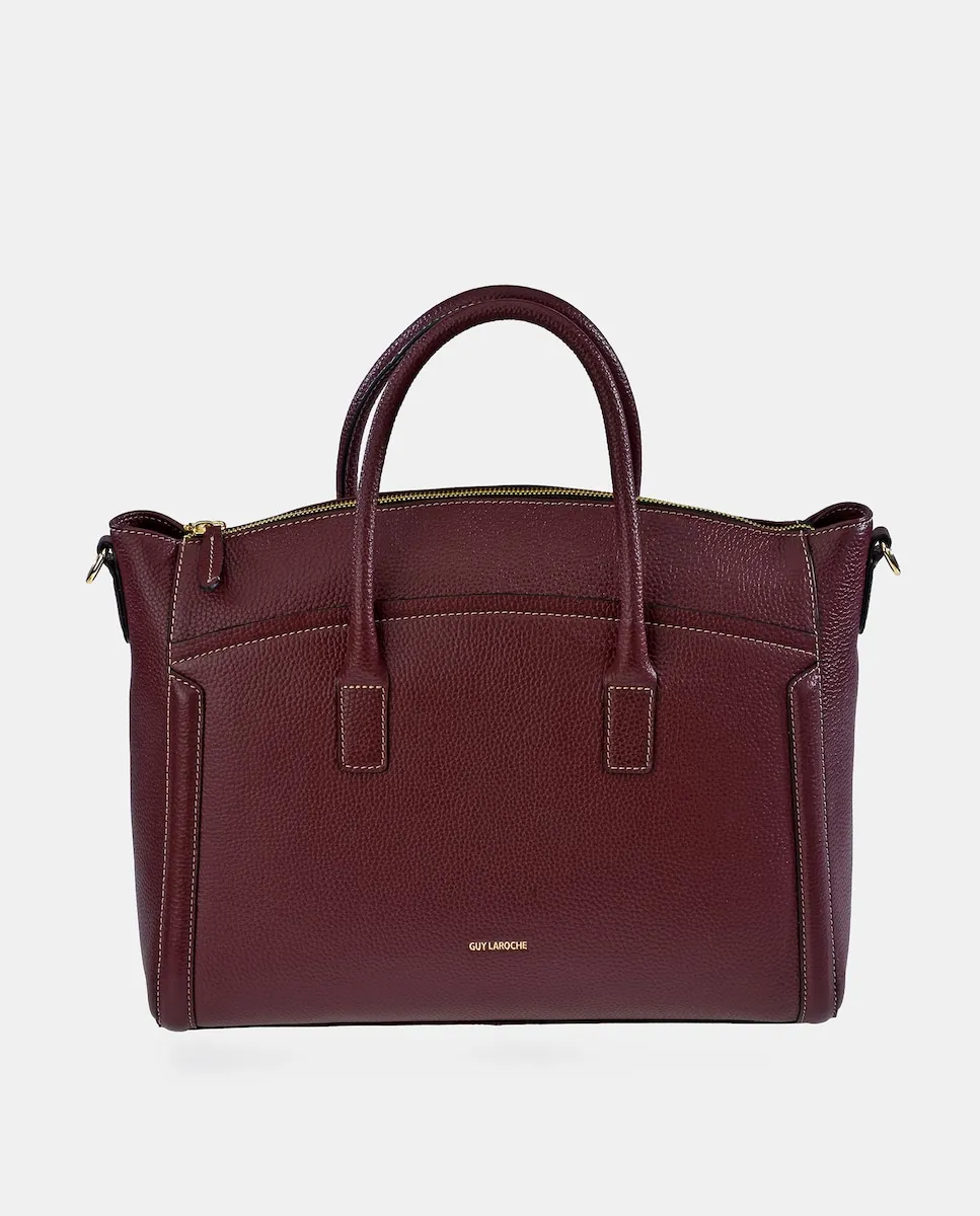 Кожаная сумка-тоут с ручками и плечевым ремнем Guy Laroche, бордовый
Кожаная сумка-тоут с ручками и плечевым ремнем Guy Laroche, бордовый